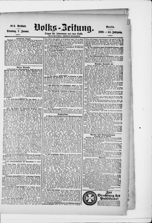 Volks-Zeitung vom 07.01.1896