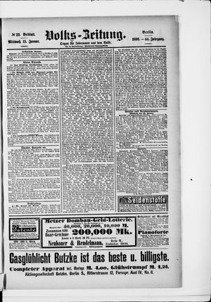 Volks-Zeitung vom 15.01.1896