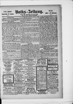 Volks-Zeitung on Jan 16, 1896