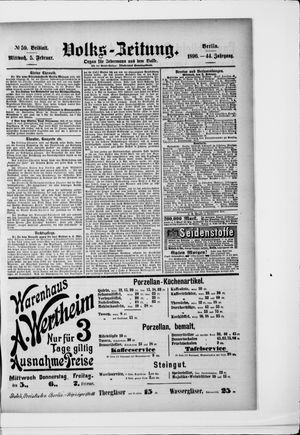 Volks-Zeitung vom 05.02.1896