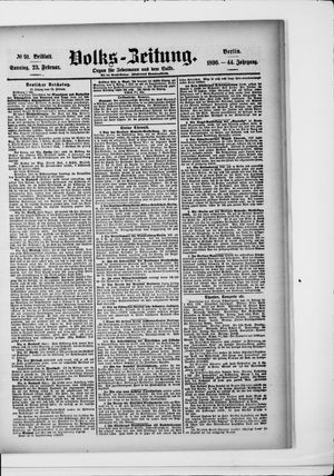 Volks-Zeitung on Feb 23, 1896
