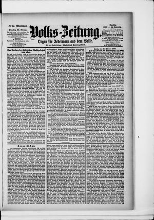 Volks-Zeitung on Feb 25, 1896