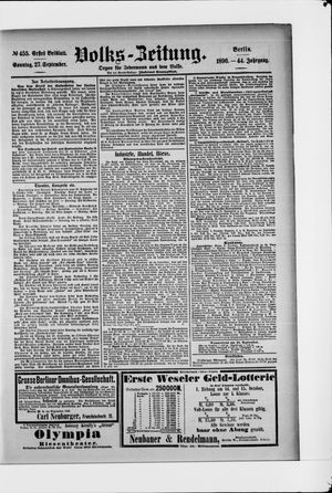 Volks-Zeitung on Sep 27, 1896