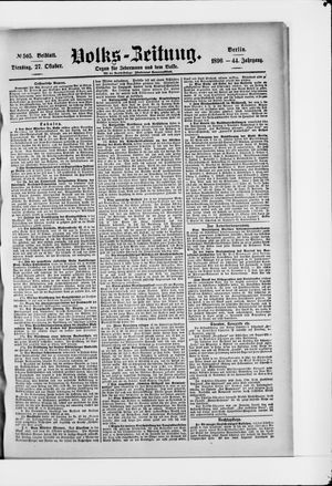 Volks-Zeitung on Oct 27, 1896