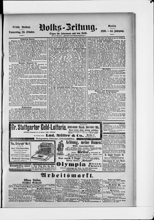 Volks-Zeitung on Oct 29, 1896