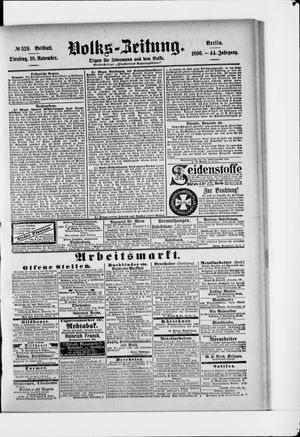 Volks-Zeitung vom 10.11.1896