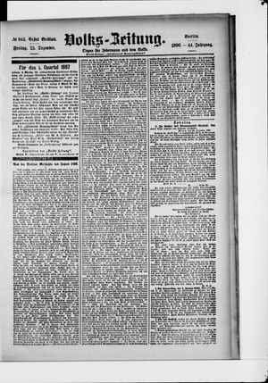 Volks-Zeitung vom 25.12.1896