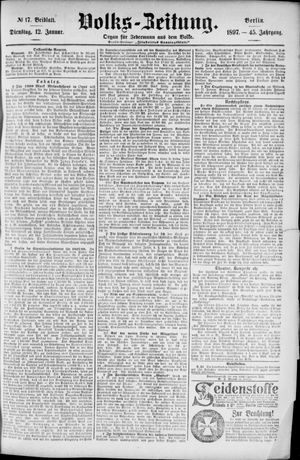 Volks-Zeitung on Jan 12, 1897