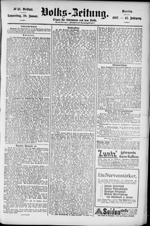Volks-Zeitung on Jan 28, 1897