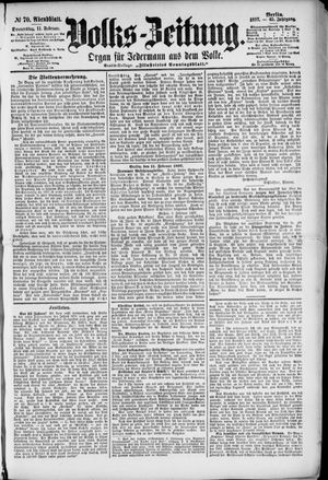 Volks-Zeitung vom 11.02.1897