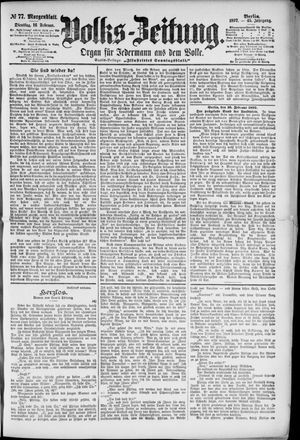 Volks-Zeitung on Feb 16, 1897