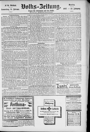 Volks-Zeitung vom 18.02.1897