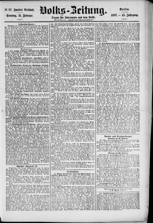 Volks-Zeitung vom 21.02.1897
