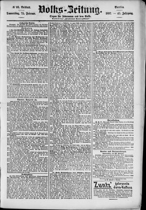 Volks-Zeitung on Feb 25, 1897