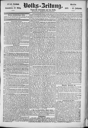 Volks-Zeitung on Mar 27, 1897