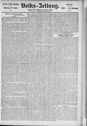 Volks-Zeitung vom 25.04.1897