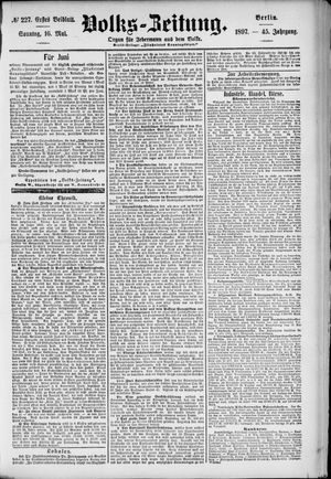 Volks-Zeitung vom 16.05.1897
