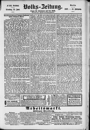 Volks-Zeitung vom 22.06.1897