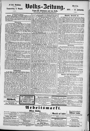 Volks-Zeitung vom 05.08.1897