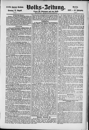 Volks-Zeitung vom 15.08.1897