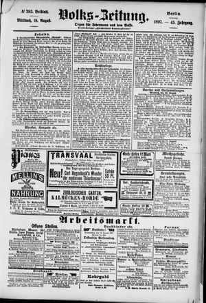 Volks-Zeitung vom 18.08.1897