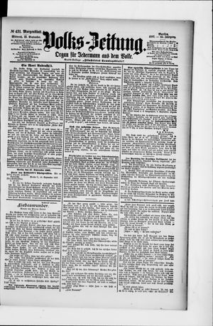 Volks-Zeitung on Sep 15, 1897