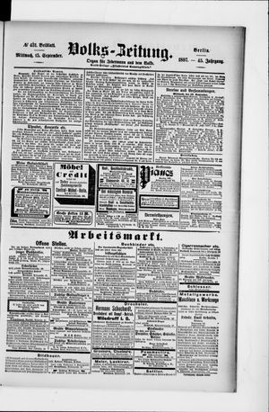 Volks-Zeitung on Sep 15, 1897