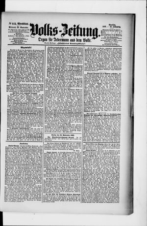 Volks-Zeitung on Sep 22, 1897