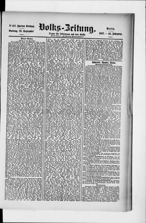 Volks-Zeitung vom 26.09.1897
