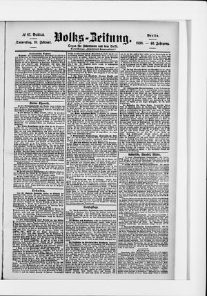 Volks-Zeitung vom 10.02.1898