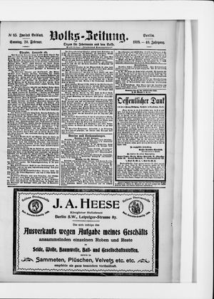 Volks-Zeitung vom 20.02.1898
