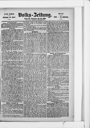 Volks-Zeitung vom 20.04.1898