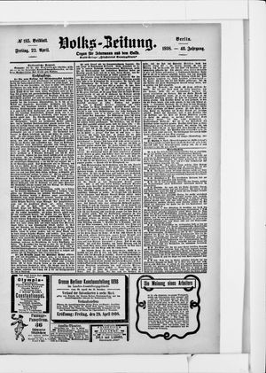 Volks-Zeitung vom 22.04.1898