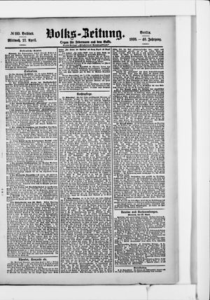 Volks-Zeitung vom 27.04.1898