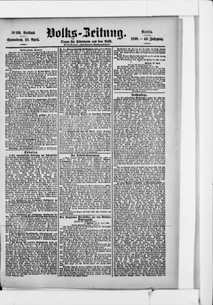 Volks-Zeitung vom 30.04.1898