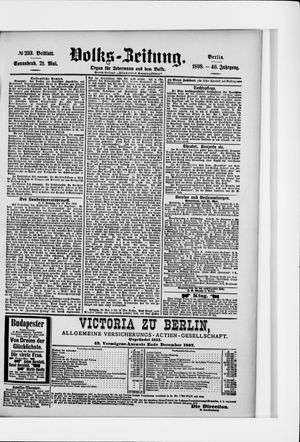 Volks-Zeitung on May 21, 1898