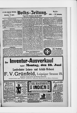 Volks-Zeitung vom 12.06.1898