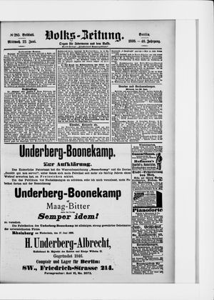 Volks-Zeitung vom 22.06.1898