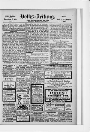 Volks-Zeitung vom 07.07.1898
