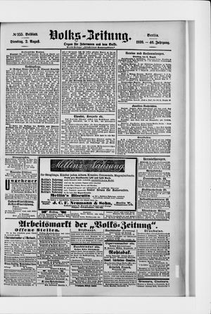 Volks-Zeitung vom 02.08.1898