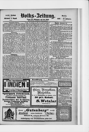 Volks-Zeitung on Aug 3, 1898