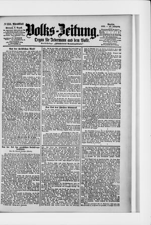 Volks-Zeitung vom 03.08.1898