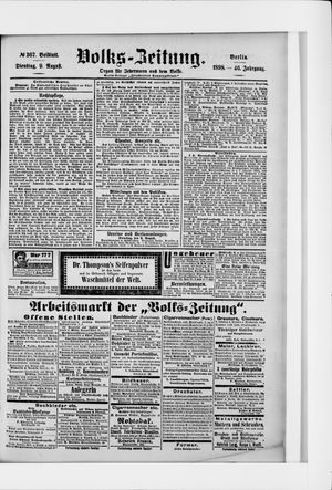 Volks-Zeitung on Aug 9, 1898