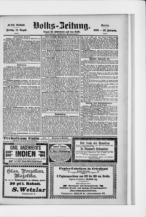Volks-Zeitung vom 12.08.1898