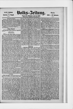 Volks-Zeitung vom 14.08.1898