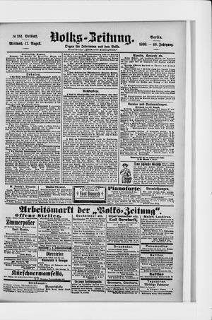 Volks-Zeitung vom 17.08.1898