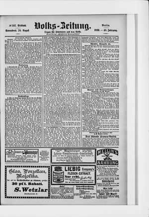 Volks-Zeitung vom 20.08.1898