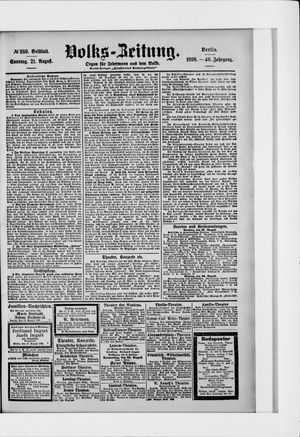 Volks-Zeitung vom 21.08.1898