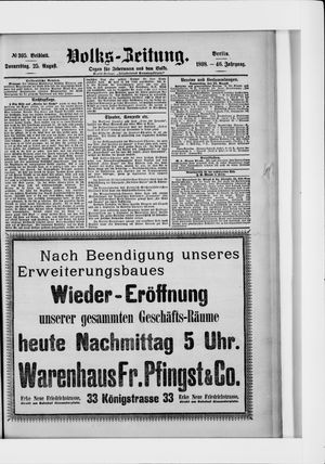 Volks-Zeitung on Aug 25, 1898