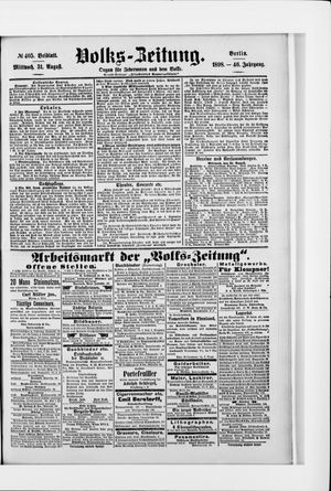 Volks-Zeitung on Aug 31, 1898